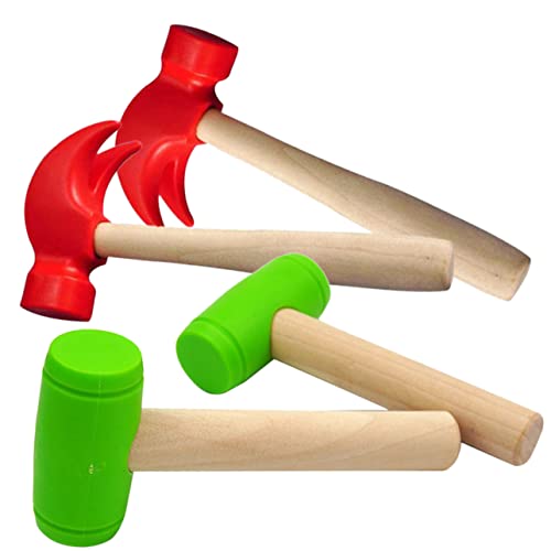 BESTonZON 4 Peças Pequena Ferramenta De Martelo De Madeira Pp Criança