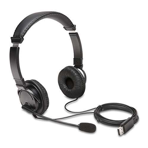 Kensington, Słuchawki USB-C Hi-Fi z Wbudowanym Mikrofonem, Wysokiej Jakości Dźwięk Stereo, Redukcja Szumów, do Pracy lub Grania, K97601WW