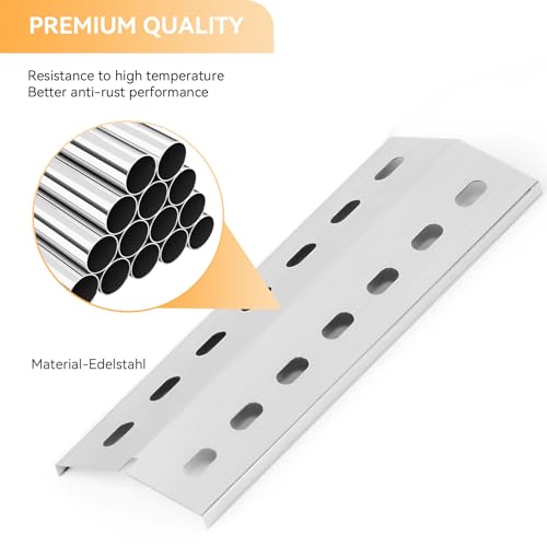 FIRXZYMZ 39,5x15 cm Universal Edelstahl Brennerabdeckung Heizplatte für Landmann Grillchef,Landmann Triton,Landmann Minton,Landmann Avalon,Grandhall Maxim GT4, Hitzeschild Flavorizer Bars Ersatzteil