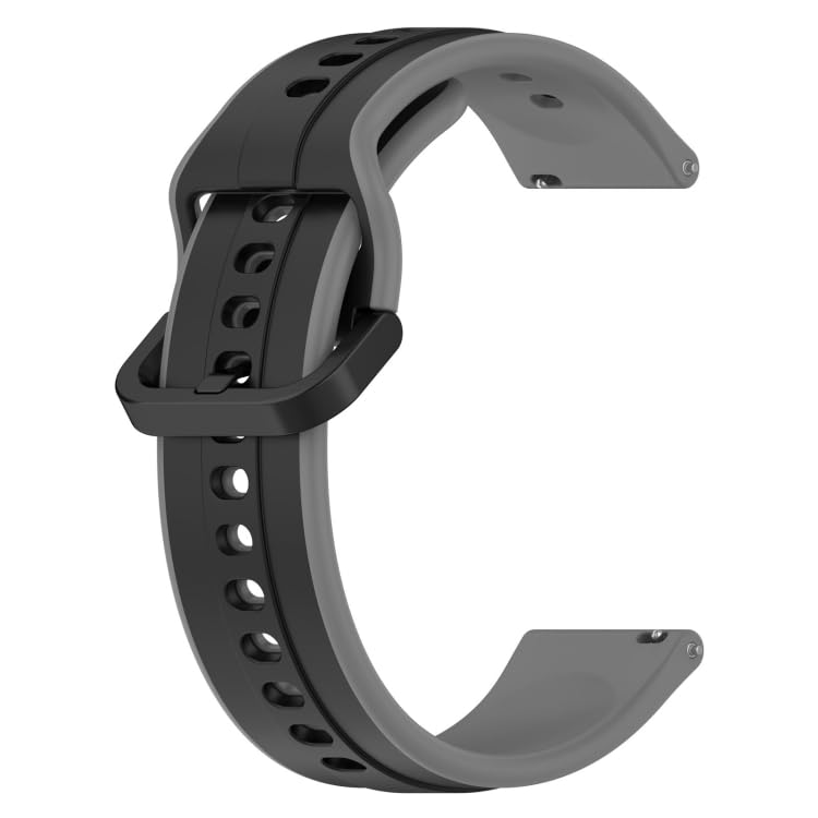 ProletProlet 20MM Silicone Strap Compatible with Amazfit GTS 2 Mini, Amazfit Bip/Bip U/Pro/Lite, Bip S, Amazfit GTS/ 2/2e, Samsung Galaxy Watch 6/ Watch 5/Watch 4 Compatible All 20MM Watches-Black & Grey