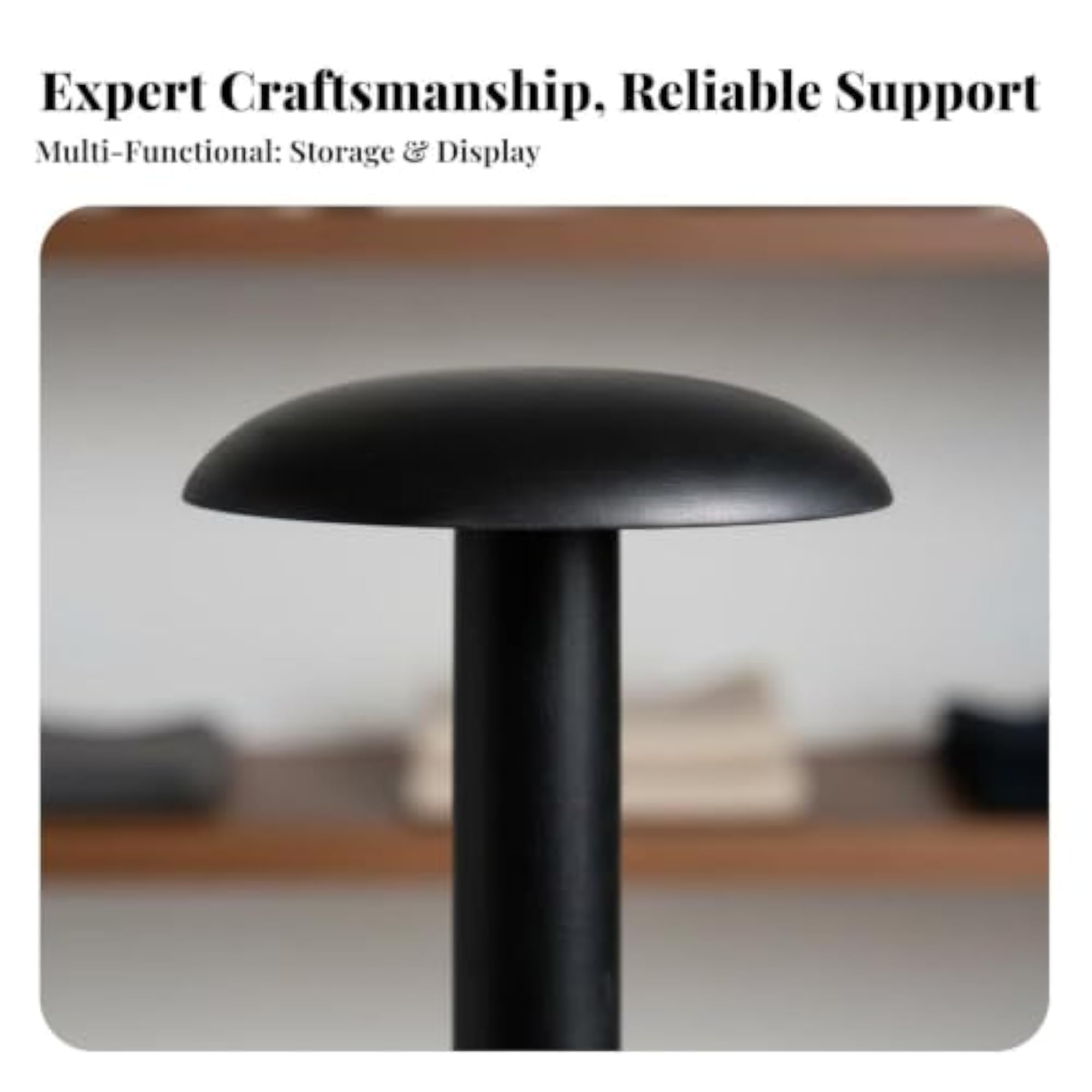 Wooden Hat Stand Decorative Prop Solid Wood Hat Form