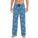 JHKKU Herren-Pyjamahose, weich, bequem, Schildkrötenmuster, Schlafhose mit Taschen, Schildkröten, XL