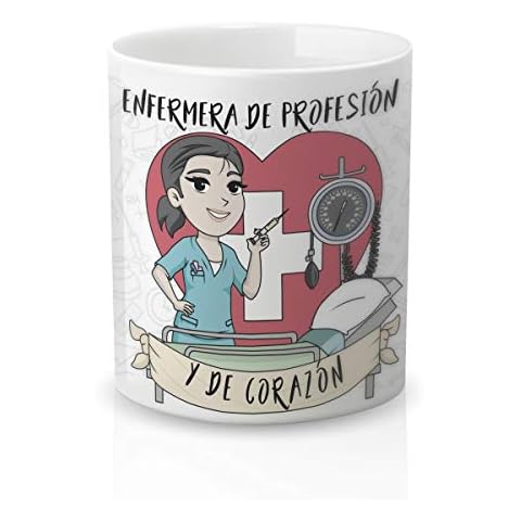 Yujuuu! | Taza cerámica para Regalo Original Profesión Enfermera Cover