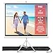 Upgraded Pyle 72" Projector Screen with Floor Standing Portable Fold-Out Roll-Up Tripod Manual, Mobile Movie Screen, Home Theater Cinema Wedding Party Office Presentation, Quick Assembly (PRJTP72)