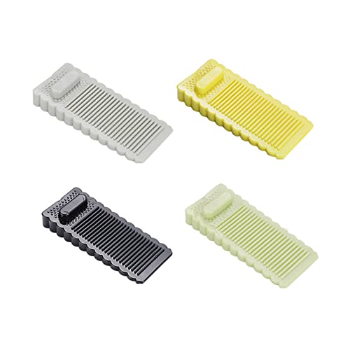 Meiyea 4 Pack Rubber Door Stopper Wedge Thin and Small Non Slip Plug Discrete Heavy Soft Silicone Door Stops for Indoor Cupboard Shower Kitchen Floor Doorstop