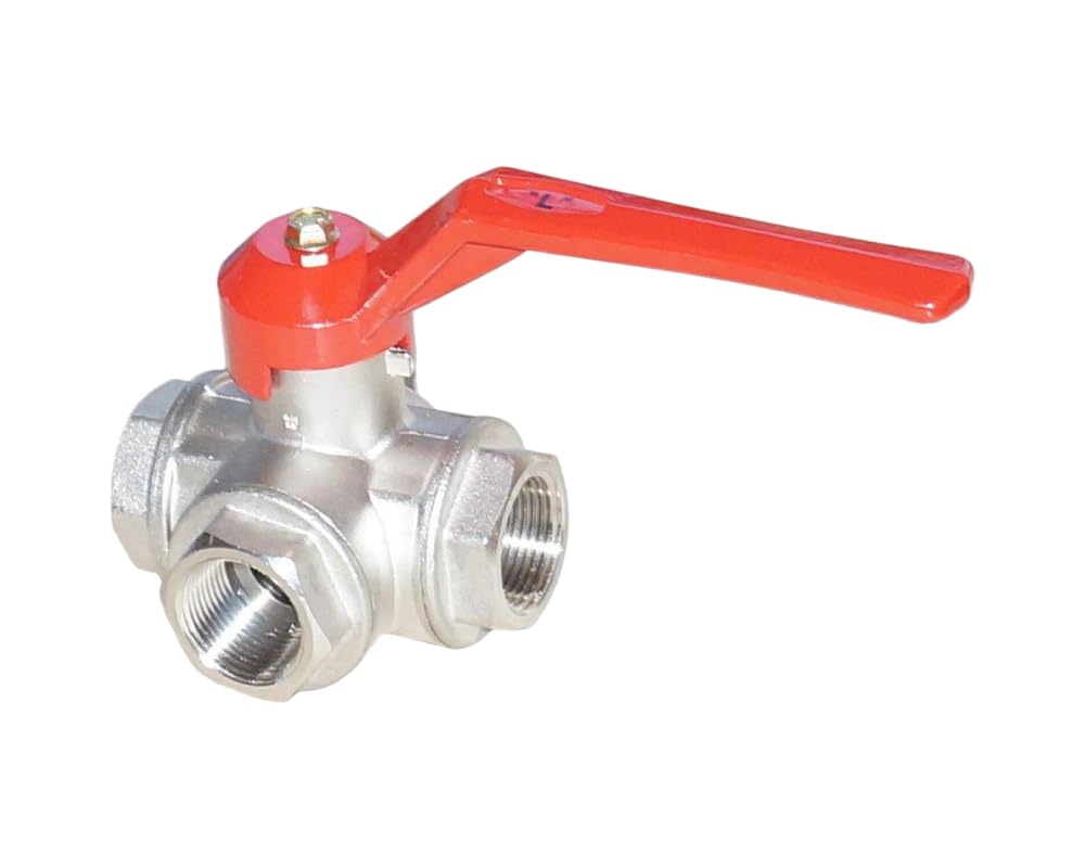 3-Wege-Kugelhahn L-Bohrung T-Bohrung PN40 3-Wege-Ventil 3-Wege-Umschaltventil verschiedene Größen (3/8", T-Bohrung)