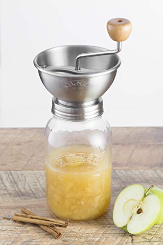Foto von Kilner Create & Make Passiermühle - manuelle Edelstahlmühle zum Passieren von Obst und Gemüse - inklusive Vorratsglas, 1 Liter, Glas