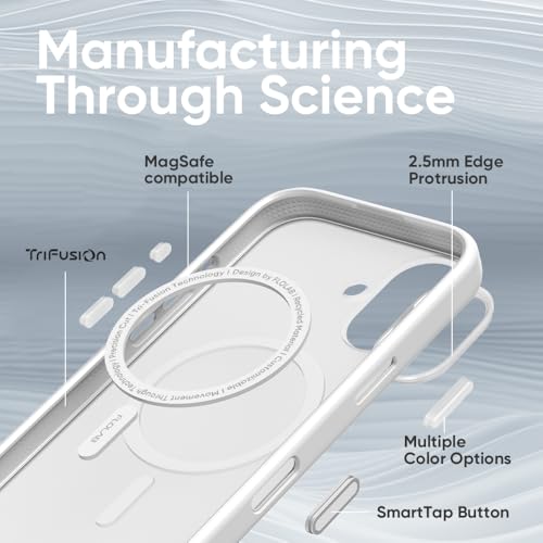 FLOLAB Surtect Tri-Fusion Magnetic for iPhone 17 Case Protective Slim Design Magsafe Compatible Military Grade - White Clear Matte Translucent by FLOLAB - Used condition - Image 3