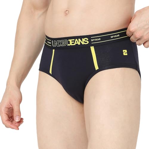 Image of Underjeans by Spykar Men Premium Pack of 2 Navy- Dark Grey Brief