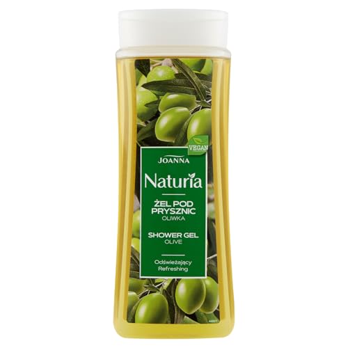JOANNA Naturia Duschgel Extrakt aus Oliven - GrĂĽndlich Gereinigte und Erfrischte Haut - Damen Pflegedusche - Duschgel fĂĽr Damen - Angenehmer Duft - 300 ml