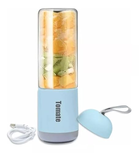 Mini Mixer Liquidificador 6 Laminas Portátil USB 330ml Com Jarra De Vidro Para Sucos Shakes Triturar