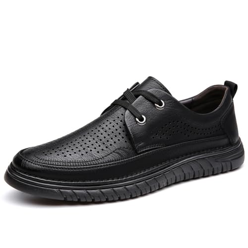 Men’s Formal Dress Oxford Shoes, Breathable Hollow Round Toe Lace-up Comfort Brogue Oxfords Casual Business Work Dress Shoes