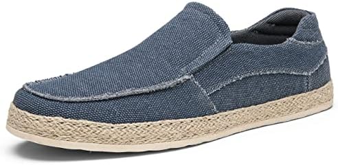 Jousen Men's Loafers & Slip On Shoes Daily Commuting Comfortable Canvas Shoes Lightweight Casual Shoes for Men(AMY3050 Blue 10)