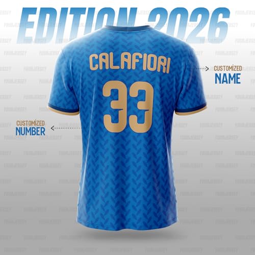 Image of YOURJERSEY Football World Cup 2026 Football Jersey All Team Jersey Custom Name & Number Print | Fan Personalised T-Shirt Sizes for Kids 2Y to Adults 4XL