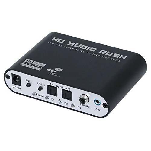 Decoder Audio 2 Da Digitale Ad Analogico Ac3 Da Surround Ottico A Stereo Hd 5.1 Porte Spdif Rush Audio Hd