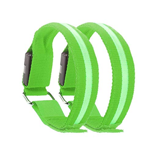 YULIXIN Brassard à LED Rechargeable USB étanche et réglable Bracelet de Cheville Haute visibilité Sécurité Nocturne Cyclisme Jogging Randonnée (Vert 2) Cover