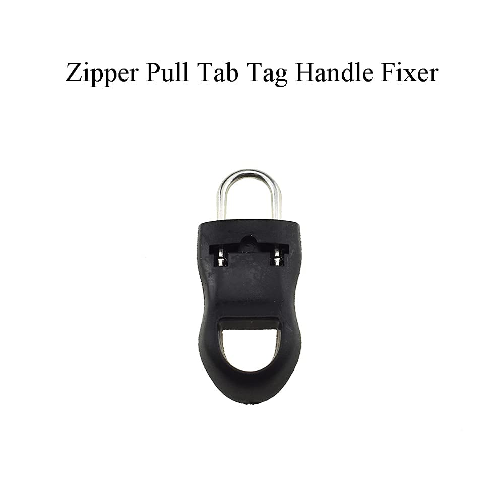 G.FIDEL Metal Zipper Pull Tab Tag Handle Fixer, 0.06 inch 1.6 mm Small Clasp Diameter, Black, Set of 5 3