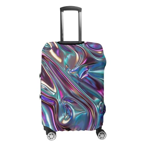 Suitcase Covers for Luggage Washable Luggage Cover Iridescent Liquid Metal Luggages Wheel Covers Elastic Travel Carry On Suitcase Cover Travel Luggages Protector Sleeve Fit 29-32 Inch XL4
