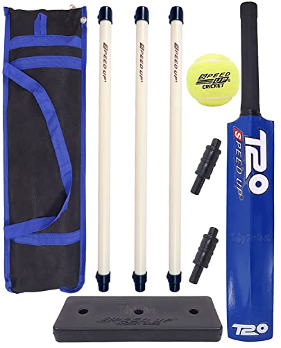 Image of Toyshine Speed Up T-20 Combo Box Cricket Kit for Kids (Bat Size: 4, 5-10 yrs) Outdoor Sports Toy Gift for Boys Girls Picnic Fun - Blue- SSTP