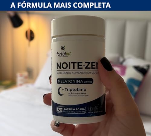 Melatonina 120 Cápsulas + Triptofano, Magnésio, Vitaminas B3 e B9, 4 Meses de Uso, Fortalvit