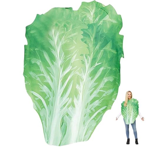 Disfraz De Hoja De Lechuga para Halloween, Ensalada, Comida Vegetal De Hoja, Fiesta Novedosa, Disfraces Divertidos para Hombre Y Mujer, Talla Única para Adultos