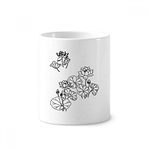Mug Blanc 350 ml en Céramique avec Motif Fleur de Lotus pour Thé et Café
