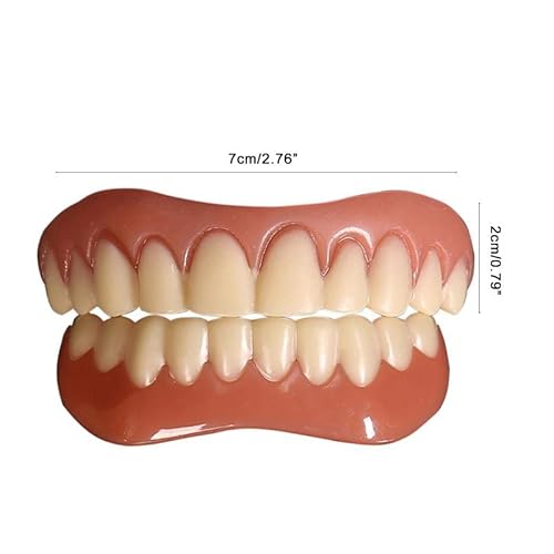 Folheados de dente branco brilhante extra finos de silicone macio e seguro para dentadura oculta par