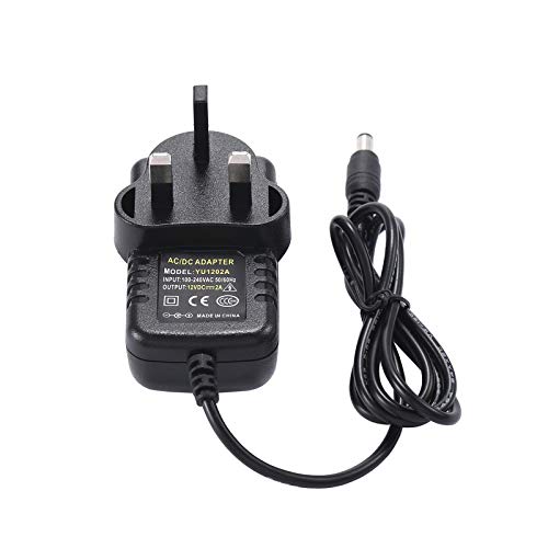 COLM 12V 2A Power Supply Adapter AC Adaptor 100-240V 50-60HZ DC 12V 2amp 24W UK Adapter Driver Transformer for LED Strip Lights CCTV Camera ADSL