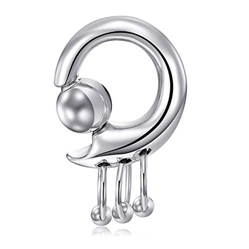 VCMART Captive Bead Rings Spring Action CBR Monster Screwball Rings 00G 18mm Surgical Stainless Steel Pierced Body Jewelry Sold Individually by VCMART - Used condition - US$10.39