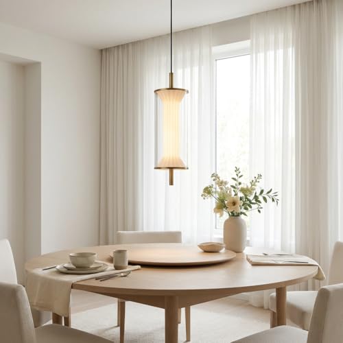 Image of Pendant Light 3-Color CCT (Warm + Natural + Cold White) Metal Acrylic Hanging Lamp for Bedroom Living Room Dining Table Ceiling