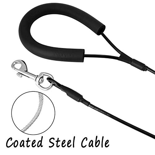 Filhome 4 Ft Chew Proof Metal Dog Leash With Coated Steel Cable And Padded Handle Unchewable Wire Dog Leash For Small Medium Dogs #TOP3