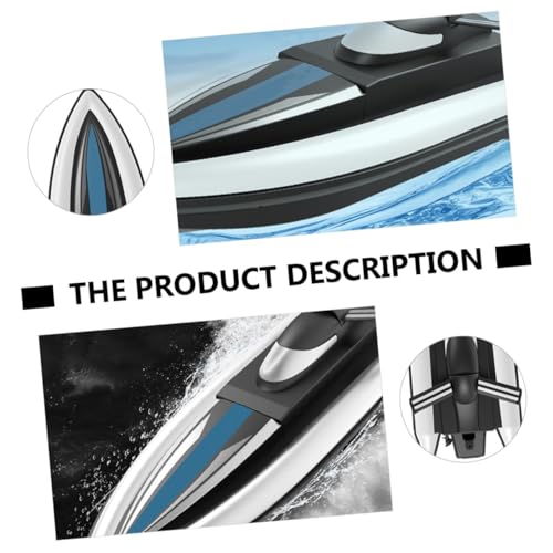 Bateau télécommandé noir à double hélice pour piscine