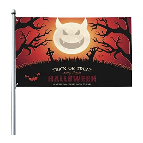 Happy Halloween Flag 3x5 Ft Fade Proof Outdoor/Inside Breeze Flag Garden House Home Decor Double Stitched With Metal Grommets Skull Cat Bat Cover