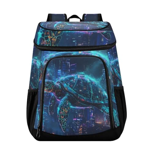 Funny Colorful Turtle Cooler Backpack Cooler Insulated Leak Proof Lunch Backpack 36 Cans Waterproof Soft for Men Women Picnic Hiking Camping Beach
