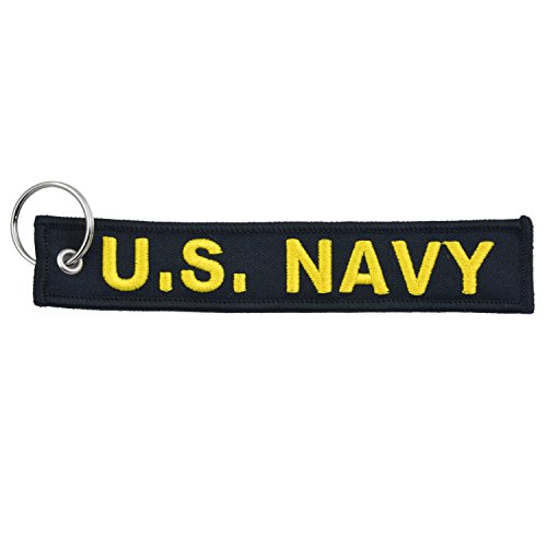 Apex Imports US Military Navy Black/Yellow Remove Before Flight Style Key Chain 5.5