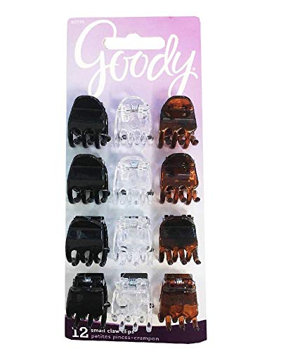 Goody Classics Claw Clip, 3 Prong Mini, 12 Count