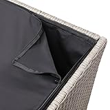 Casaria Polyrattan XXL Auflagenbox 318 L mit Deckel 75x75x70cm Wasserdicht Gasdruckfeder Garten Kissenbox Gartenbox Creme - 6