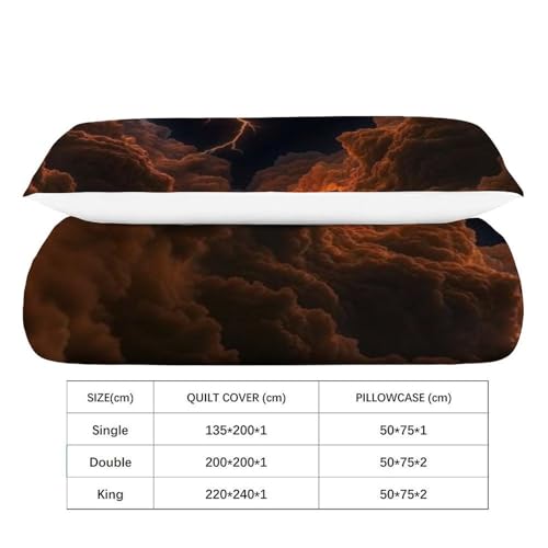 Housse de couette 135x200 microfibre 3D Lightning Bedding pour lit simple