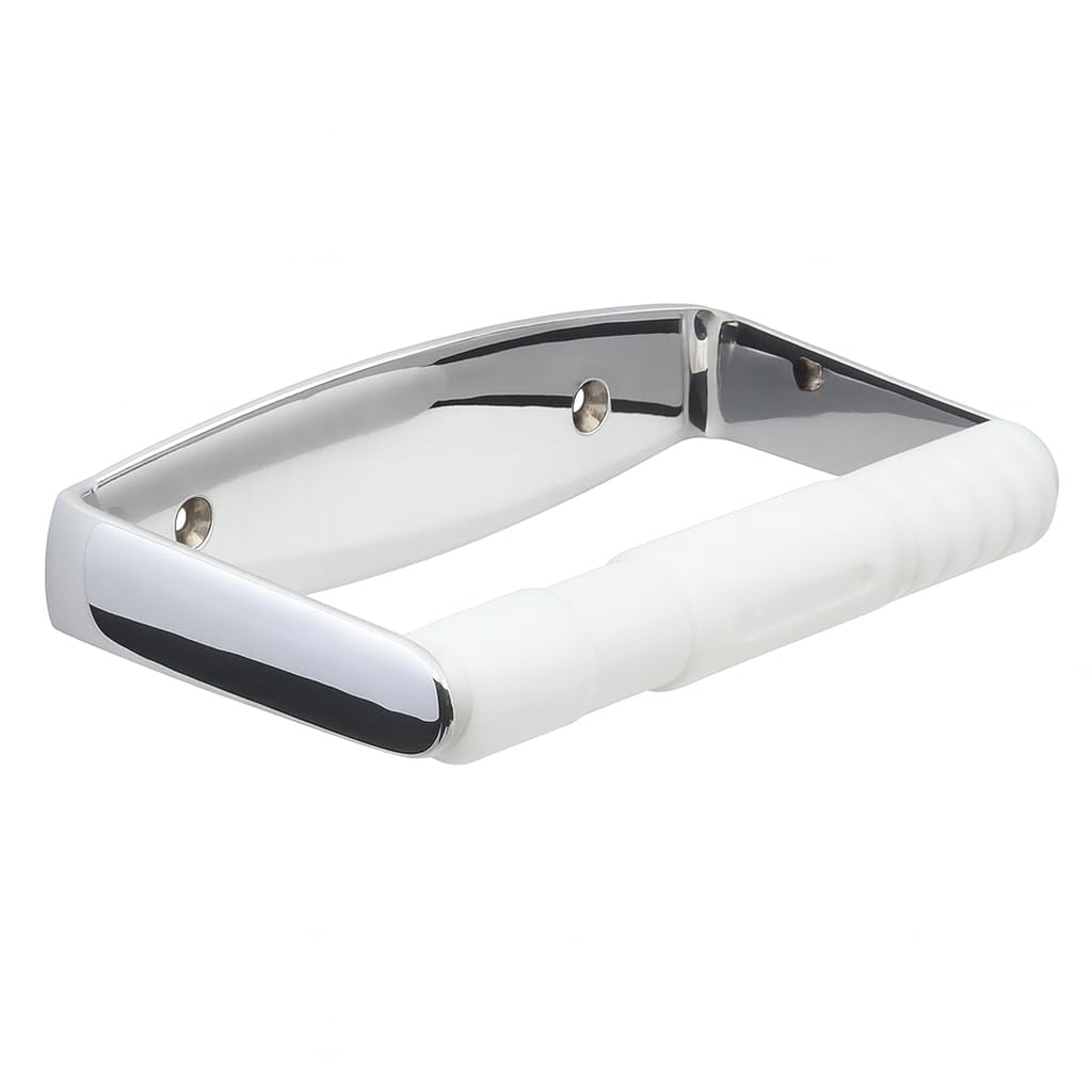 William Hopkins Chrome Plated Chrome Toilet Roll Holder Wall Mounted - Modern Bathroom Toilet Paper Holder With Fixings, Durable Metal Tissue Roll Dispenser