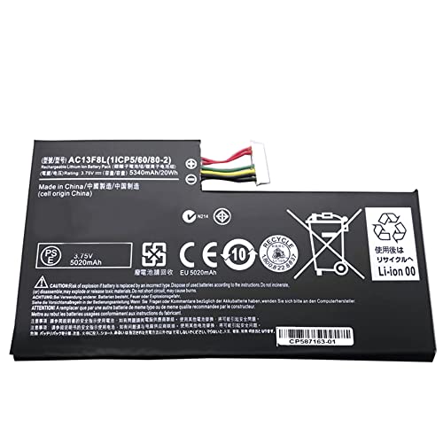 XITAIAN 3.75V 20Wh 5340mAh AC13F3L AC13F8L Repuesto Batería para Acer Iconia Tab A1-A810 A1-A811...