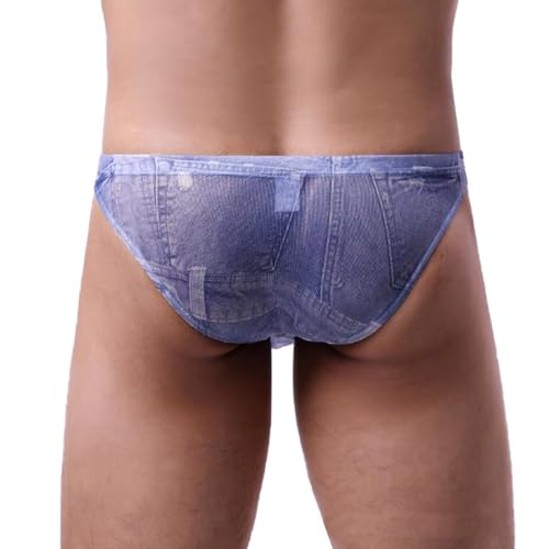Mens Sexy Underwear Gay Briefs Jean fabric Man Slip U-convex Pouch Underpants Bikini3