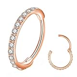 BLESSMYLOVE Piercing para nariz y pendientes de acero quirúrgico 316L con circonita cúbica transparente, para cartílago, caracola, daith, hélice, rook, tragus, lóbulo y piercing corporal ceñido – 20 g