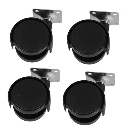 FONDOTIN 4個 万向平板キャスター 家具 台車用 静音スムーズ移動 耐久性アイアン プラスチック製 カーペット 木床対応交換用ホイール