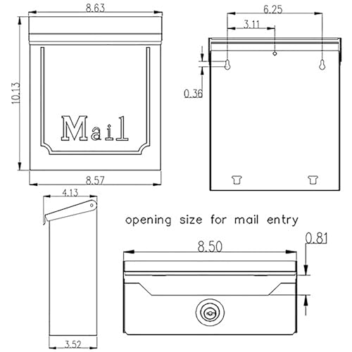 Architectural Mailboxes THVKB0AM Townhouse Vertical Small Capacity, Galvanized Steel Wall Mount Mailbox thumb #4
