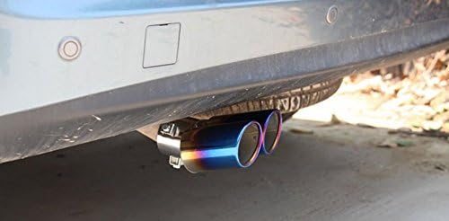 1pcs Blue Double Outlets Tailpipe Exhaust Tip Exhaust Pipe Exhaust Muffler Extension Pipes for Toyota Corolla 2009-2023