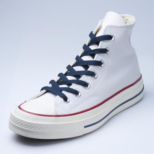 Handshop XF-3NFSC Flat Shoelaces 5/16 Inch - Shoe Laces Replacements For Sneakers And Athletic Shoes Boots Navy Blue 91Cm thumb #1