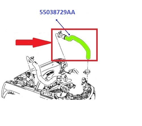 Tuyau De Refroidissement Intermédiaire Turbo – Compatible Jeep Liberty / Cherokee 2.5 & 2.8 CRD – Réf. 55037730AC/AD