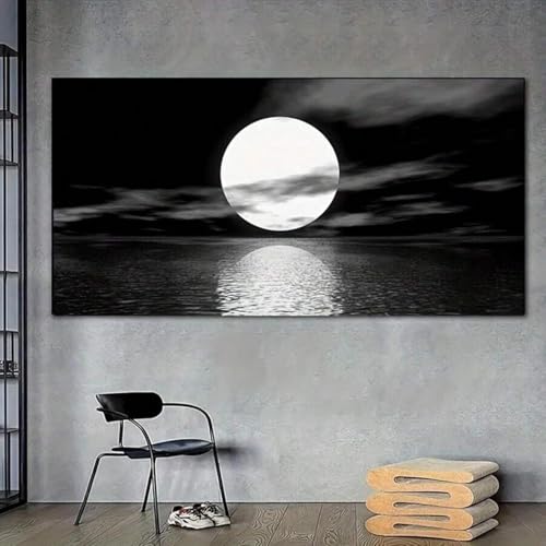 Impression sur toile de lune et océan pour grand mur - 5