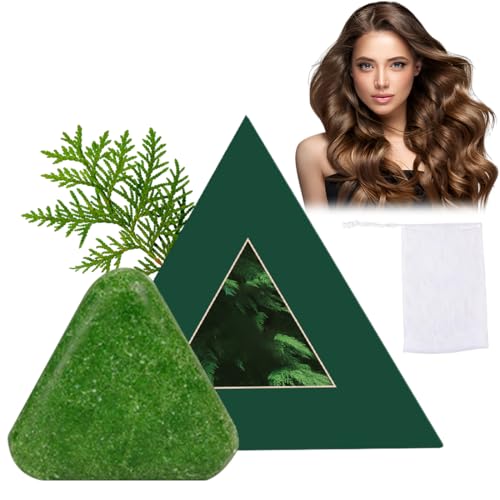 Champú en Barra Nature Triangle,Champu solido natural,Champu natural Green Soap shampoo, Calma y Fortalece el Cabello para Mujeres y Hombres,Red blister incluida(1 Pcs)