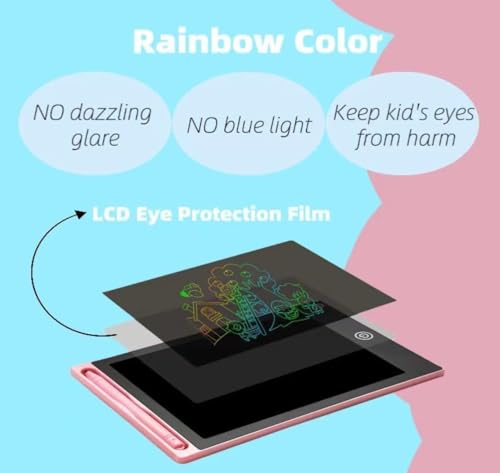 Image of LCD Writing Tablet, Digital Drawing Pad with Colorful Display, Electronic Notepad for Notes and Sketches 12-INCHES (Multicolour, Pack of 1)